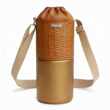 Imagem de Bolsa Térmica (TRANÇADO COM OURO) RAMIERE para Garrafa de 750 ML em Couro Sintético - Coleção Cores VERÃO 2026
