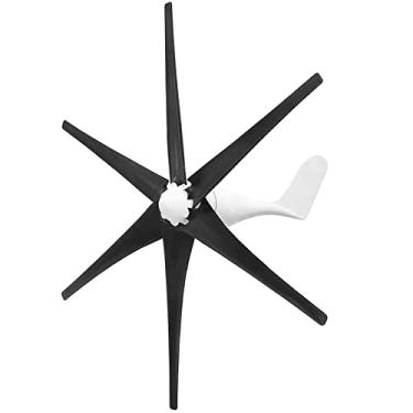 Imagem de 12v,HENGJINGTR Kit de Gerador de Turbina Eólica de 6 Lâminas, 14000W, Kit Portátil de Gerador de Turbina Eólica Vertical com Controlador para Uso Doméstico (12V 24V 48V, Preto)