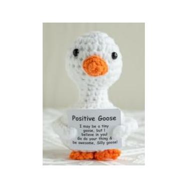 Imagem de Mini ganso engraçado de crochê, presentes inspiradores para amigos, presentes de aniversário de pato fofo para mulheres, homens, dia das mães, graduação, professor, agradecimento, ganso emocional