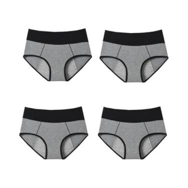 Imagem de Calcinhas Menstruais plus Size De Cintura Alta 4 Peças À Prova De Vaza