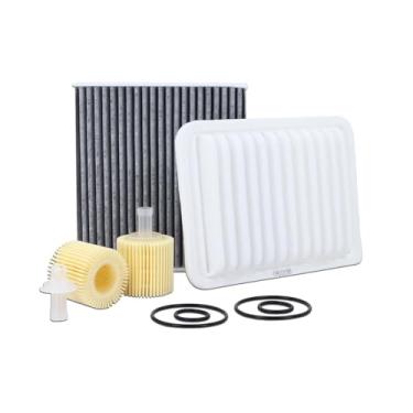 Imagem de Kefly Filtro de ar do motor CA10190, filtro de óleo 04152-YZZA6 e filtro de ar de cabine CF10285 adequado para Toyota Corolla 2009-2019, Matriz 2009-2014, Scion XD 2008-2014