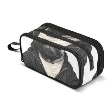 Imagem de Estojo para lápis com zíper, bolsa de lápis engraçada com estampa de cachorro pug, bolsas para adolescentes, meninas, canetas, meninos, arte floral, volta às aulas, material de escritório, adultos