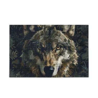 Imagem de Quebra-cabeça de lobo camuflado de 500 peças, material de madeira e papel, quebra-cabeças para homens