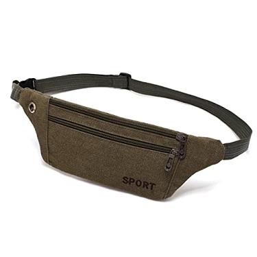 Imagem de Bolsa de cintura para homens e mulheres à prova d'água bolsa de telefone pochete com porta de fone de ouvido acessórios de corrida esportivos da moda, Verde escuro, Elegante