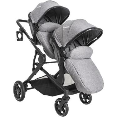 Imagem de Carrinho para Gemeos Berço Passeio Moises Kiddo Pair Cinza