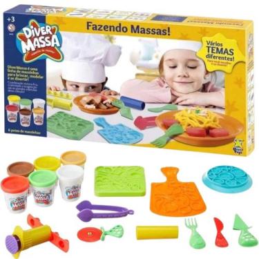 Imagem de Kit Massinha De Modelar Fazendo Massa Sortidas Divertoys