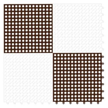 Imagem de Tapete Flexível Emborrachado Superfície Antiderrapante 30x30cm para Box Banheiro Piscina (Marrom)