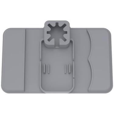 Imagem de ZJMCAJY Bandeja de silicone versátil para sofá, apoio de braço, mesa com bolso lateral, braço de sofá, suporte de lanche para controle remoto e lanche (cinza)