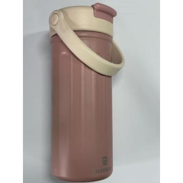 Imagem de Garrafa de água isolada com canudos, garrafa de água de aço inoxidável de 500 ml, garrafa de água isolada a vácuo para água e café, à prova de vazamento, sem BPA, rosa