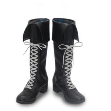 Imagem de COSGOGO Lappland The Decadenza Cosplay Sapatos de salto alto para Game Arknights - Calçados feitos à mão personalizados para encenações e convenções mulher homem Halloween, Multi, 40