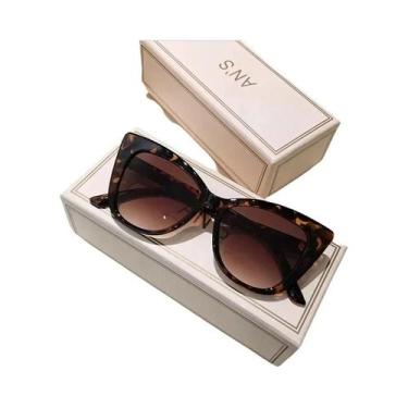 Imagem de Caixa de olho de gato feminino simples gradiente cor combinando óculos