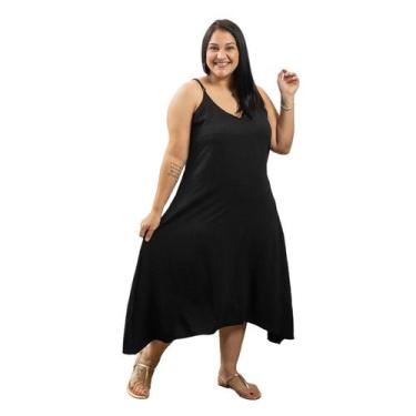 Imagem de Vestido Midi Solto Alça Fina Regulavel Viscose Duna De Bico - 40 Graus