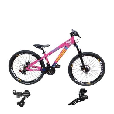 Imagem de Bicicleta 26 VikingX T25 24v Cambios Freeride Shimanos Pneu Aro 26 Balão Preto-Unissex