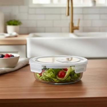 Imagem de Pote Hermético de Vidro com Tampa, 650 ml, Transparente, Recipiente para Armazenamento de Alimentos