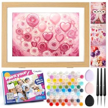 Imagem de Caydo Kit de pintura por números para adultos com aplicativo de design personalizado, converta qualquer foto em modelos prontos para pintar em 5 minutos, inclui 3 telas em branco A4 e conjunto de