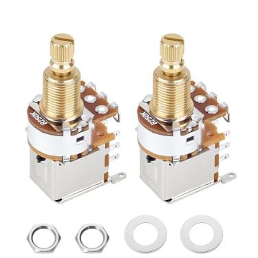 Imagem de Banworks Potenciômetro B250K imperial de 18 estrias para guitarra com rosca de 18 estrias (18 mm de comprimento) Potenciômetro linear afunilado para Fender Strat/Tele Gibson Les Paul LP/SG PRS 2 peças