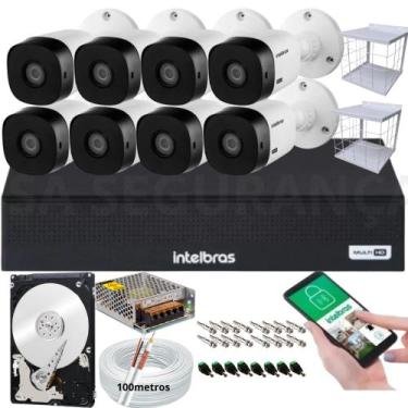 Imagem de Kit Cftv 8 Câmeras de Segurança Hd Intelbras 1120b G6 Dvr 8 Canais MHD
