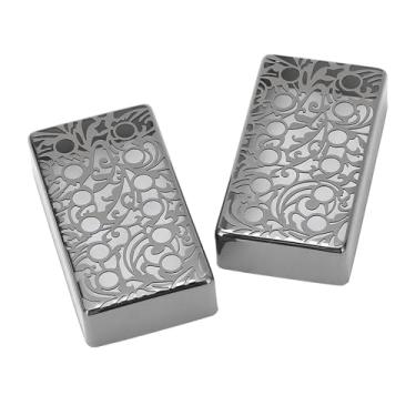 Imagem de WALFRONT 2 Pçs 12 Buraco Humbucker Guitarra Captador Capa Peças de Reposição da Guitarra Elétrica Pescoço Ponte Captador Cobre Padrão Cromado