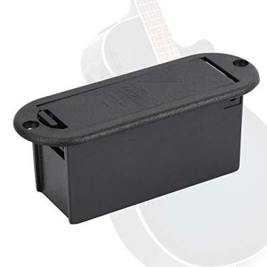 Imagem de Generic Capa de Suporte para Caixa de Bateria de Captador de Baixo de Guitarra Elétrica de Couro PU para Músico, Fecho de Botão de Pressão, Resistente Ao Desgaste, para Guitarristas Ativos e
