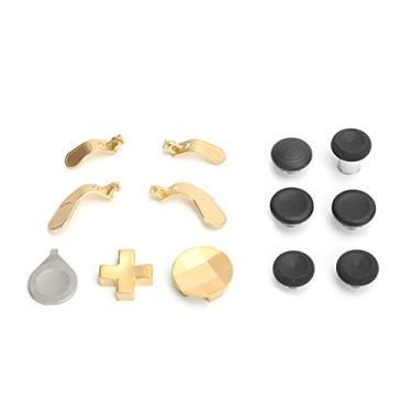 Imagem de Generic Kit de Joysticks de Troca de Metal para Gamepad One Series 2 para Jogabilidade de Precisão, para Jogadores, Metal + Silicone (Ouro)