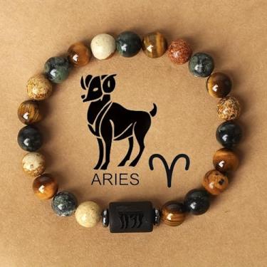 Imagem de Pulseiras do zodíaco para adultos, série 12 constelações, pulseira de corrente ajustável com signos do zodíaco, presente personalizado para homens e mulheres, One Size, Pedra, Sem Pedra Preciosa