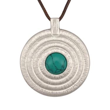 Imagem de Jeilwiy Colar de couro feminino descolado, gargantilha, cordão com pingente, joia estilo boho, Couro sintético, Sem Pedra Preciosa