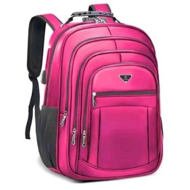 Imagem de Mochila Executiva Notebook Impermeável Reforçada Senha Antifurto Faculdade Trabalho com Porta USB-Unissex