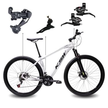 Imagem de Bicicleta Aro 29 KSW XLT 21 Marchas Quadro Alumínio Freio a Disco Mecânico MTB (Branca, 17)