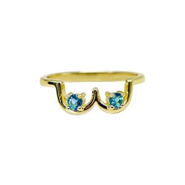 Imagem de Bigbabybig Pedra do mês de nascimento CZ presente de conscientização do câncer de mama para ela anel exclusivo para mulheres poder celebrar a amamentação presente feminista joia moderna, Metal, Sem