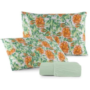 Imagem de Jogo de Lençol Casal 03 Pçs C/ Elástico Malha 100% Algodão Estampado -