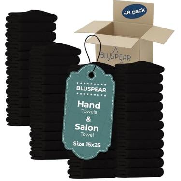 Imagem de Pacote com 48 toalhas de mão, toalhas de salão econômicas, toalhas de salão de algodão de 38 x 63 cm, toalha de cabelo, toalhas de mão para banheiro, cozinha uso doméstico, toalhas de ginástica, spa