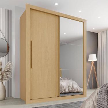 Imagem de Guarda-roupa Solteiro com Espelho 2 Portas 2 Gavetas Costa Rica Jequitiba