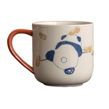 Imagem de Copo de cerâmica de grande capacidade com alça de panda gigante moderno para casa, escritório, café, cereais de leite, iogurte, chá, utensílios para bebidas