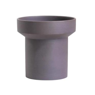 Imagem de KEG801302 Vaso de flores cinza redondo de cerâmica, com orifício de drenagem, vaso de plantas, para decorar o peitoril da janela, sala de estar, quarto, plantador (2 tamanhos) (pequeno)