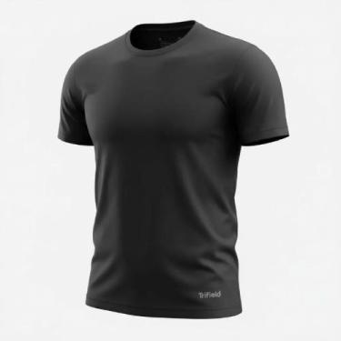 Imagem de Camiseta Dry Fit Trifield Slim Proteção Uv Treinos Academia, Preto, P