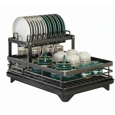 Imagem de Escorredor De Louças Organizador Inox Moderno 2 Andares - 2W