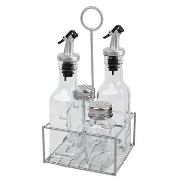 Imagem de Conjunto 2 Galheteiros e 2 Porta Temperos com Suporte Vista Home