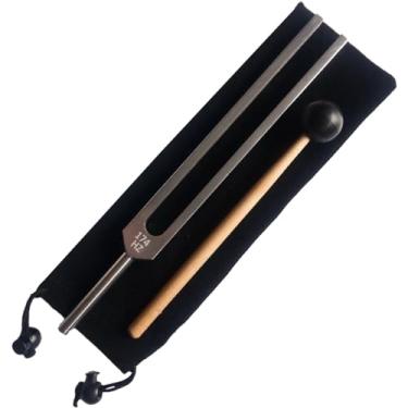 Imagem de HiyyFloy Diapasão de 174 Hz para cura, liga de alumínio, diapasão sensorial, violino, violão, afinador, instrumento com martelo e bolsa de armazenamento