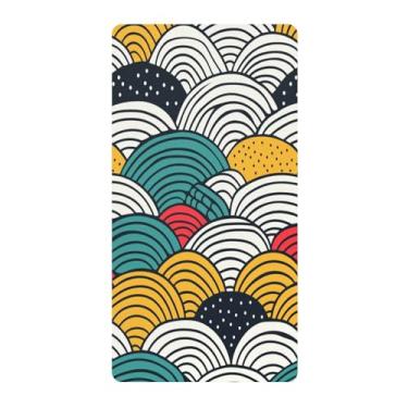 Imagem de Blueangle Lençol de berço padrão para berço infantil - Lençóis de algodão macio e respirável com ondas abstratas (885)