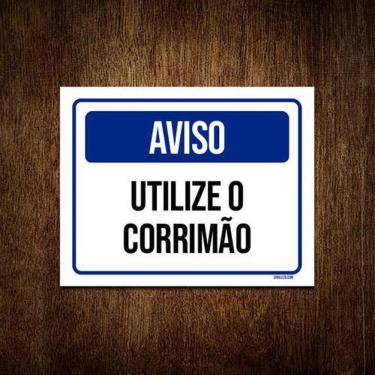 Imagem de Kit 5 Placas Aviso Utilize Corrimão