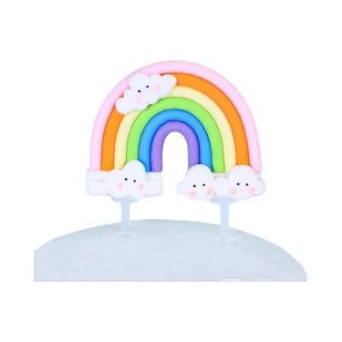 Imagem de Topo De Bolo Unicórnio Arco-Íris Para Crianças, Decoração De Festa De 