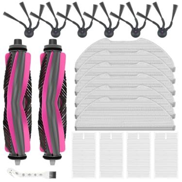 Imagem de Kit de acessórios para aspirador de pó robô Eureka E20 Evo Plus (não para E20 Plus), 2 escovas de borracha, 4 filtros HEPA, 6 esfregões, 6 escovas laterais, 1 escova de limpeza