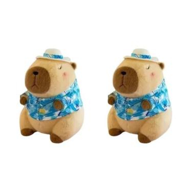 Imagem de Bonecos De Pelúcia Capivara De Praia De Verão, Família De Três, Figura