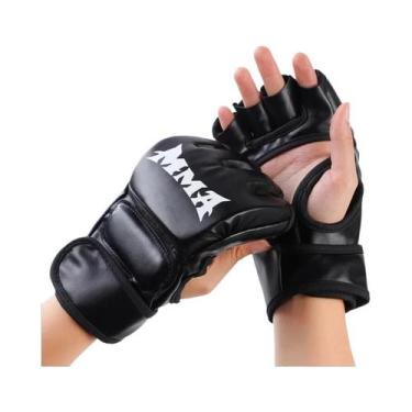 Imagem de Luvas De Boxe Em Couro PU Com Dedos Cortados Para Treinamento De MMA, 