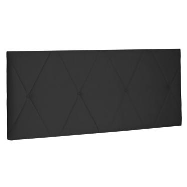 Imagem de Cabeceira Painel Estofada Cama Box Casal 140cm Suede Preto