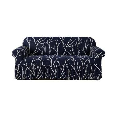 Imagem de Capa De Sofá Antiderrapante Elástica Estampada Protetora De Móveis Par