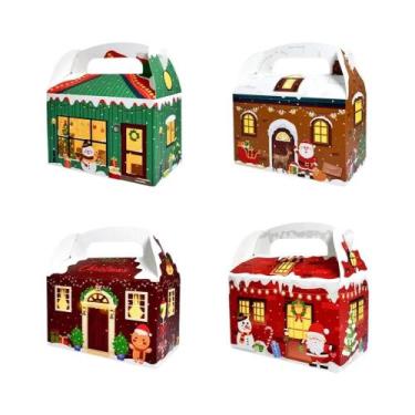 Imagem de 12 Caixas De Doces De Natal Com Alças Para Lembrancinhas De Festas, Do