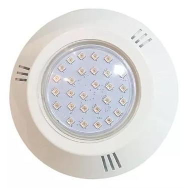 Imagem de Refletor Hiper LED p/ Piscina Brustec em ABS 16W Frente New