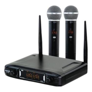 Imagem de Microfone Sem Fio Vokal Vs148dm Duplo Mão Cor Preto