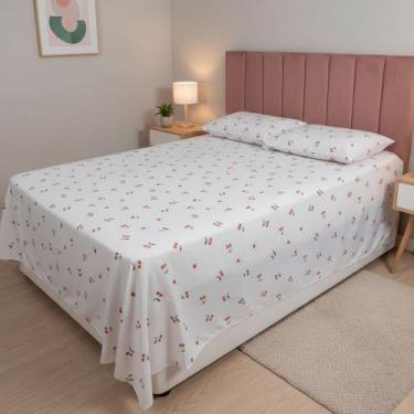 Imagem de Lençol Sem Elástico Casal 3 Peças de Cobrir Plano 180 Fios Percal Esta